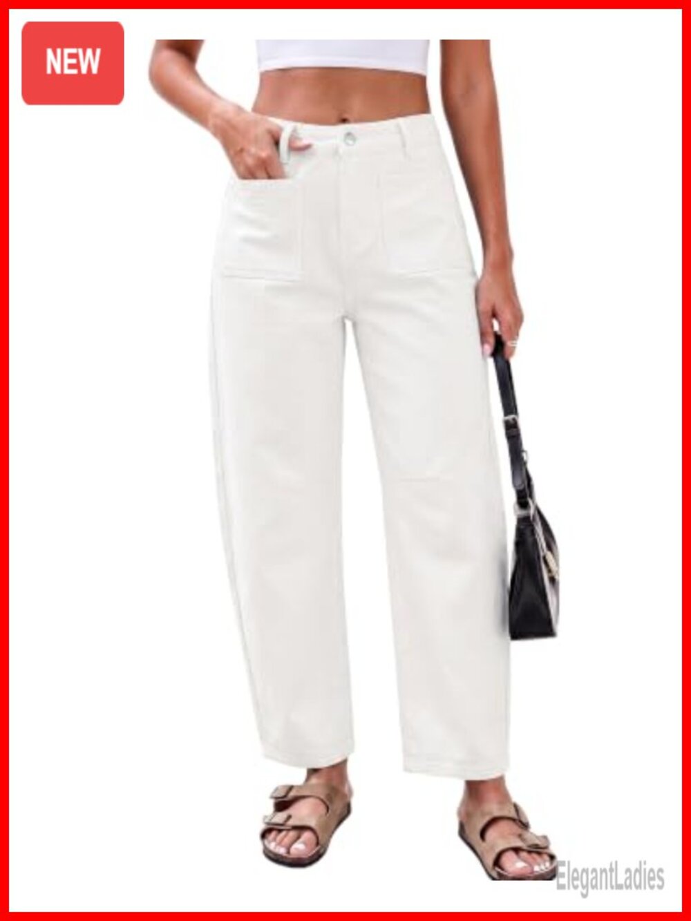 High Waist Cropped Wide Leg Stretch Denim Jeans